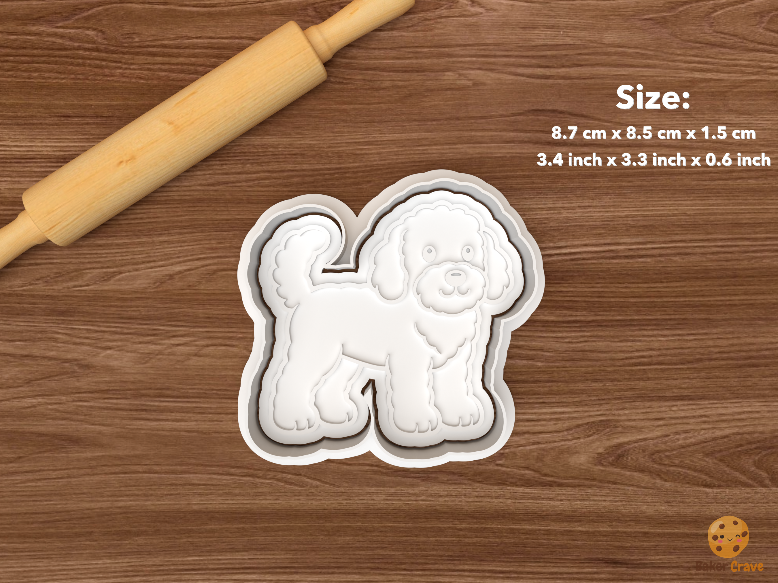 Goldendoodle Cookie Cutter Set STL File - single standing goldendoodle