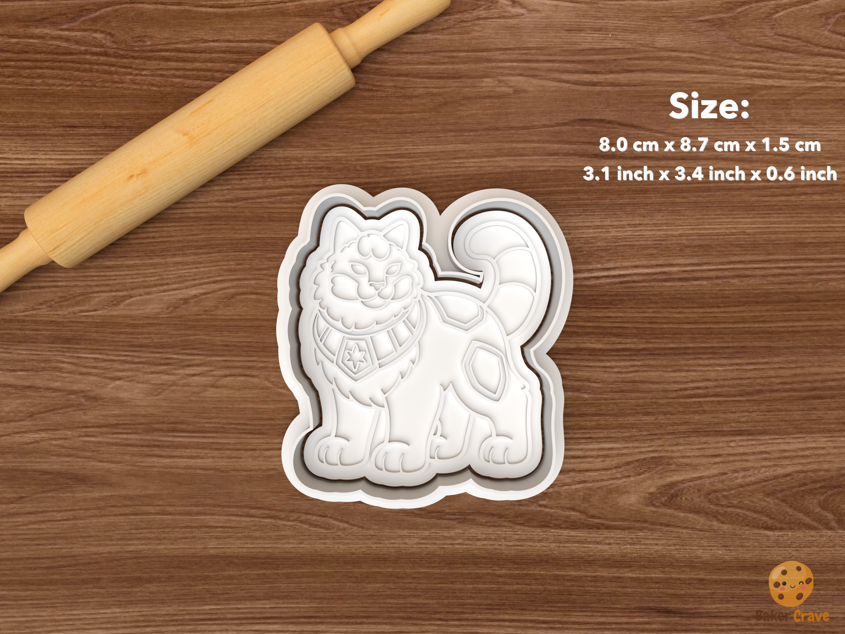 Icelandic Christmas Cat Cookie Cutter Set STL File - single standing icelandic christmas cat
