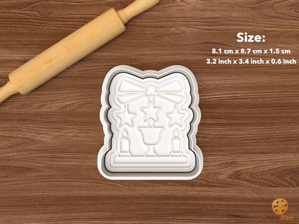 Christmas Candle Chime Cookie Cutter Set STL File - single star candle chime