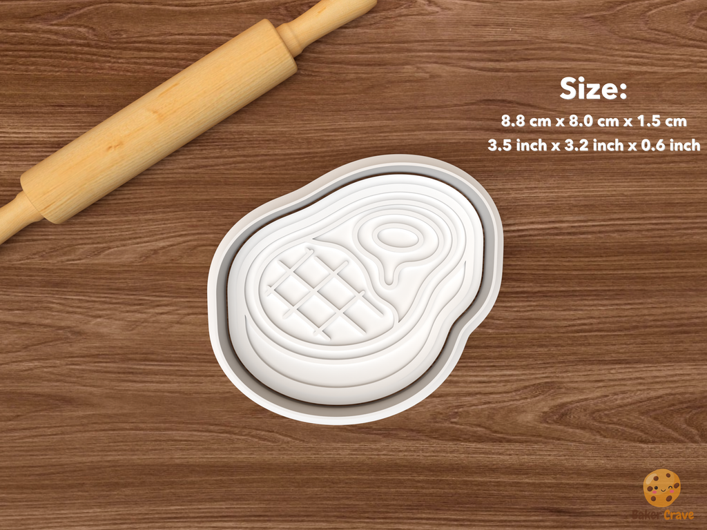 BBQ Dad Cookie Cutter Set STL File - single steak