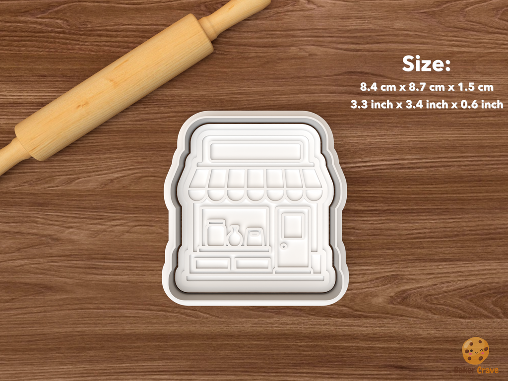 Small Shop Owner Cookie Cutter Set STL File - single storefront