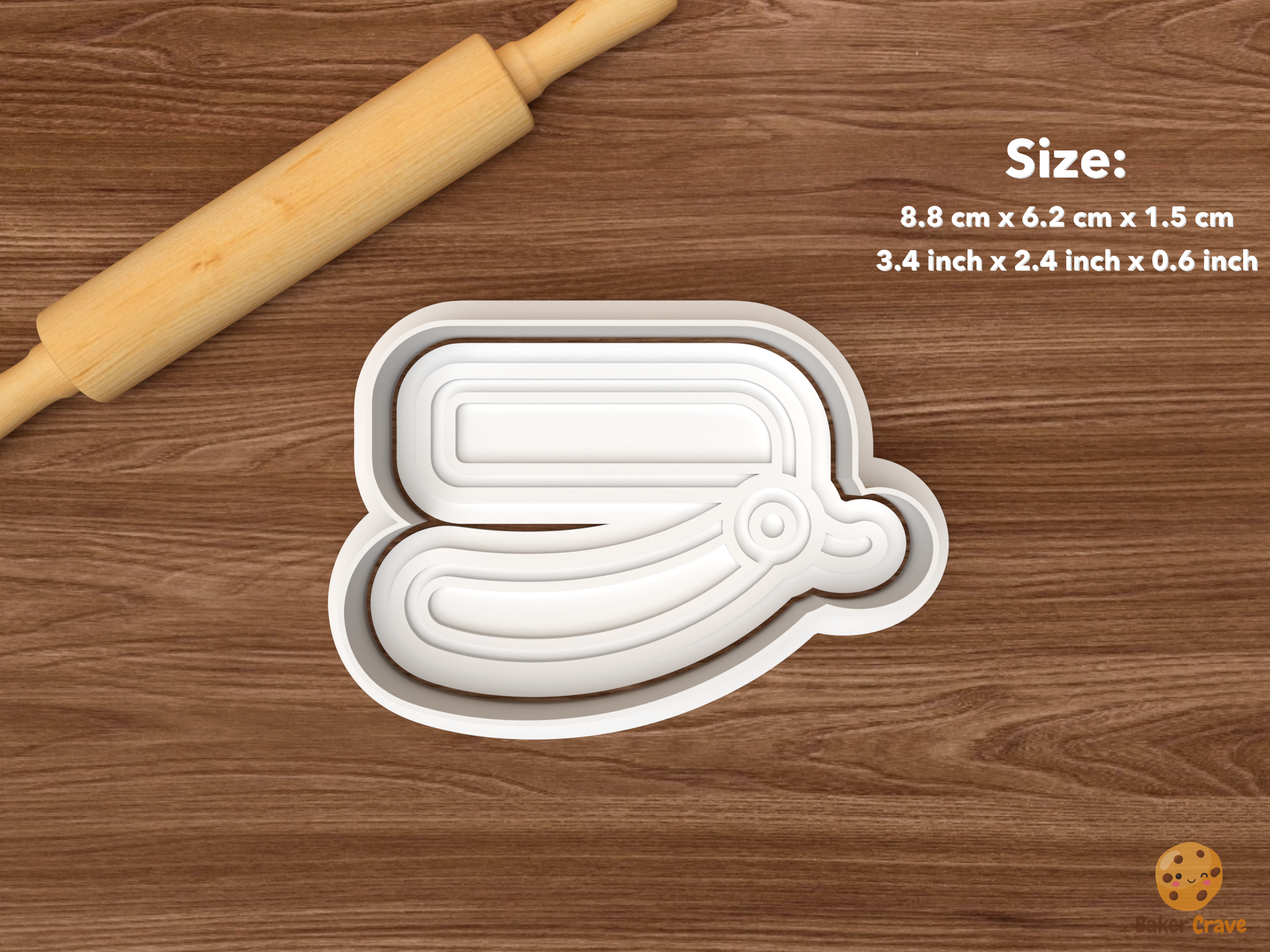 Barber Beard Cookie Cutter Set STL File - single straight razor