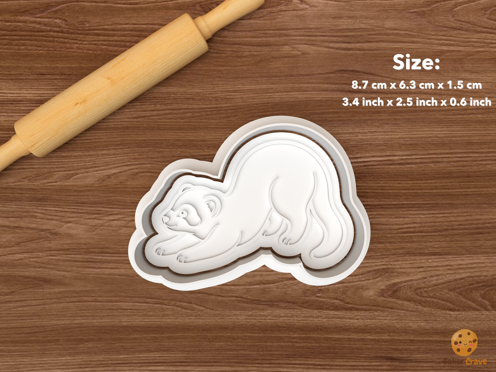 Ferret Cookie Cutter Set STL File - single stretching ferret
