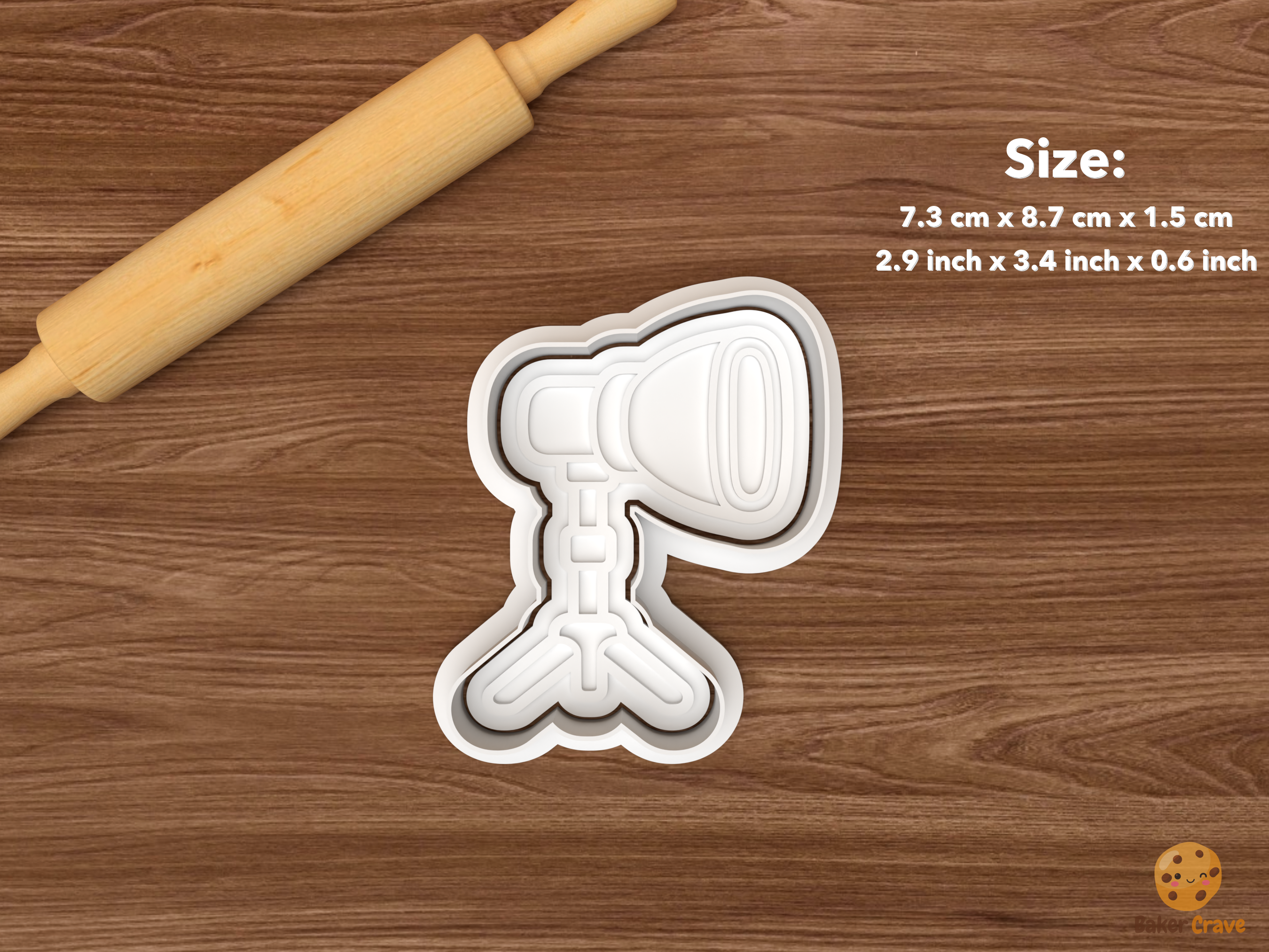 Photographer Cookie Cutter Set STL File - single studio light