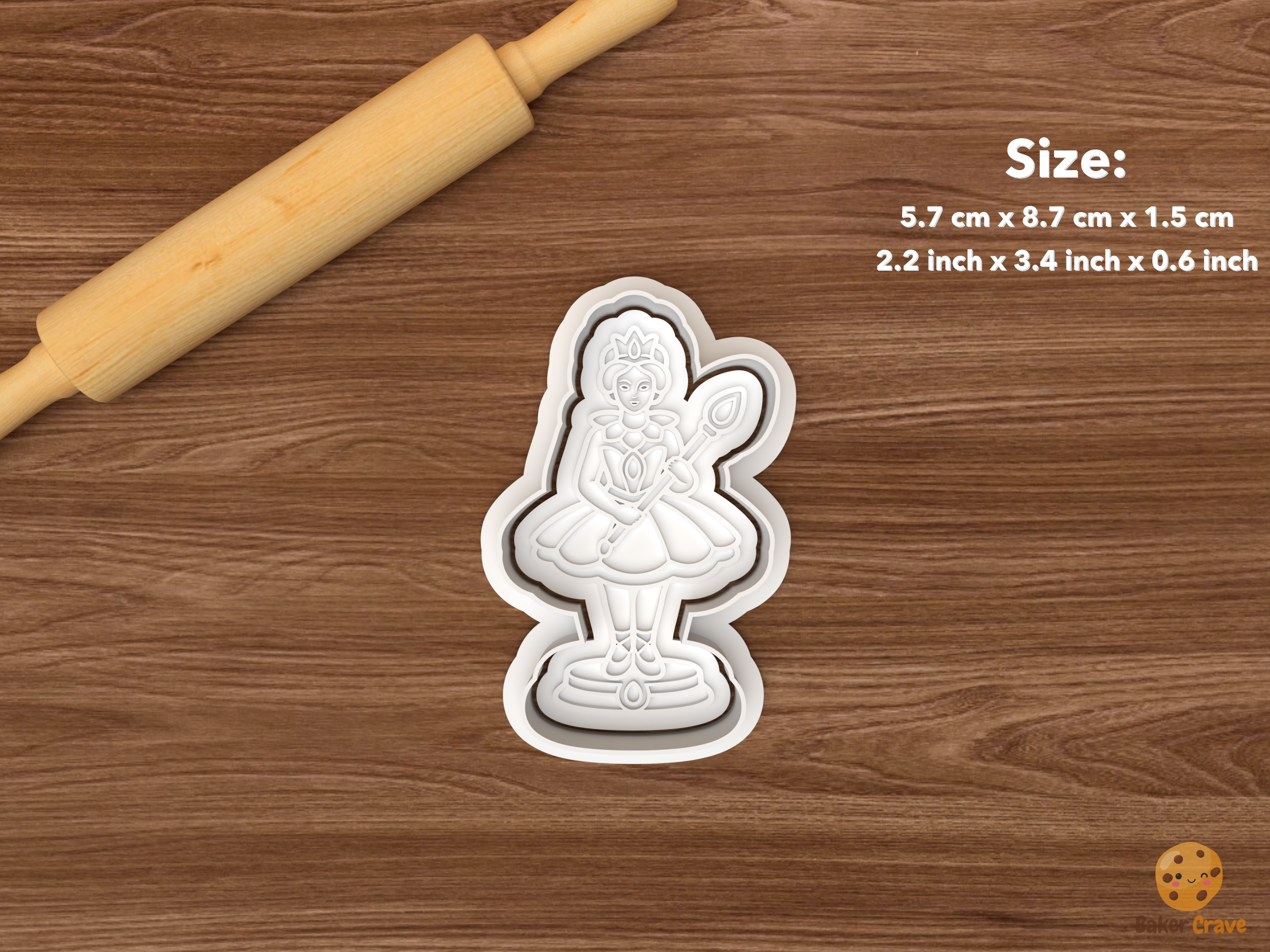 Sugar Plum Fairy Christmas Cookie Cutter Set STL File - single sugar plum fairy with wand