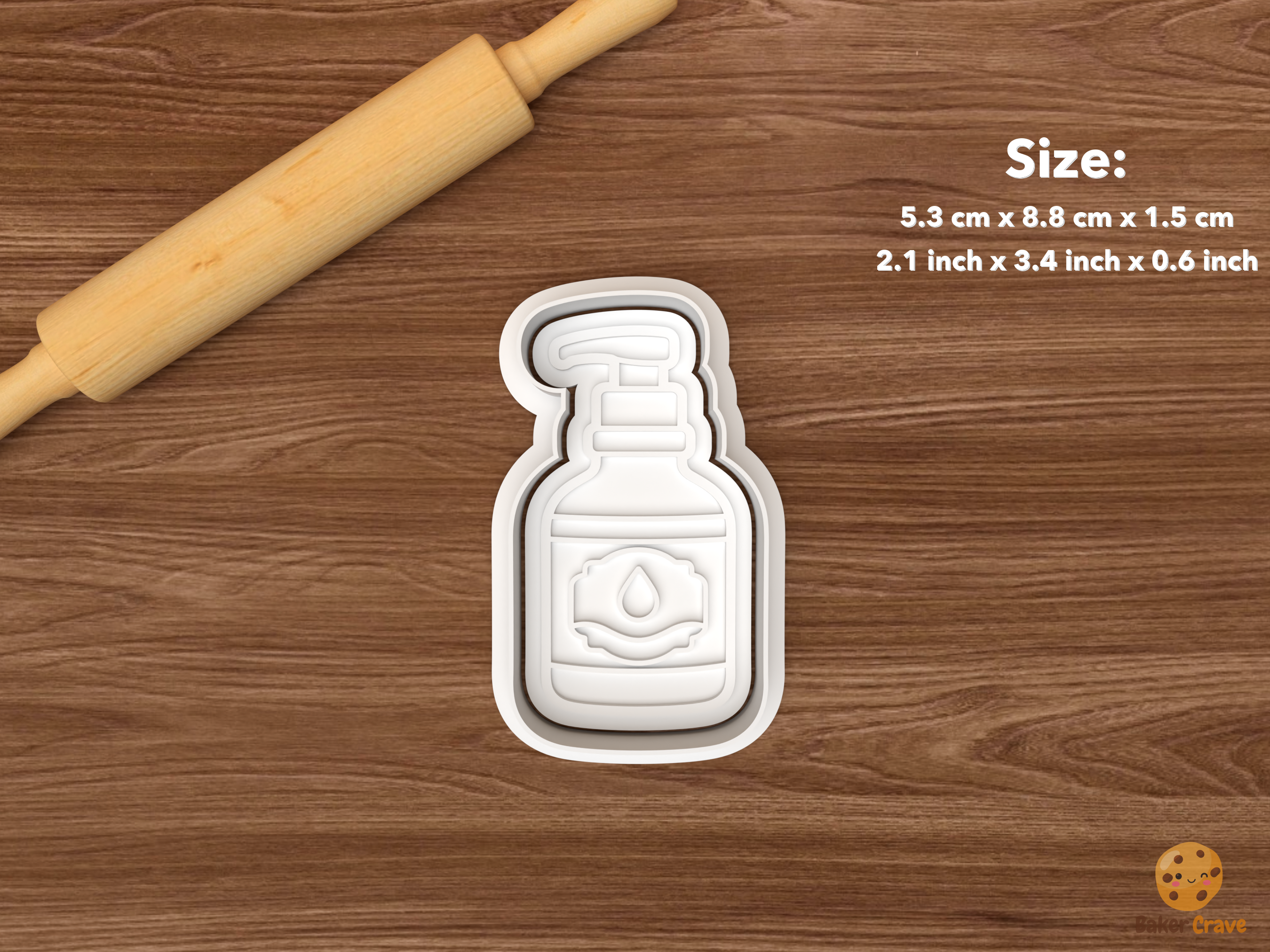 Coffee Shop Cookie Cutter Set STL File - single syrup pump bottle