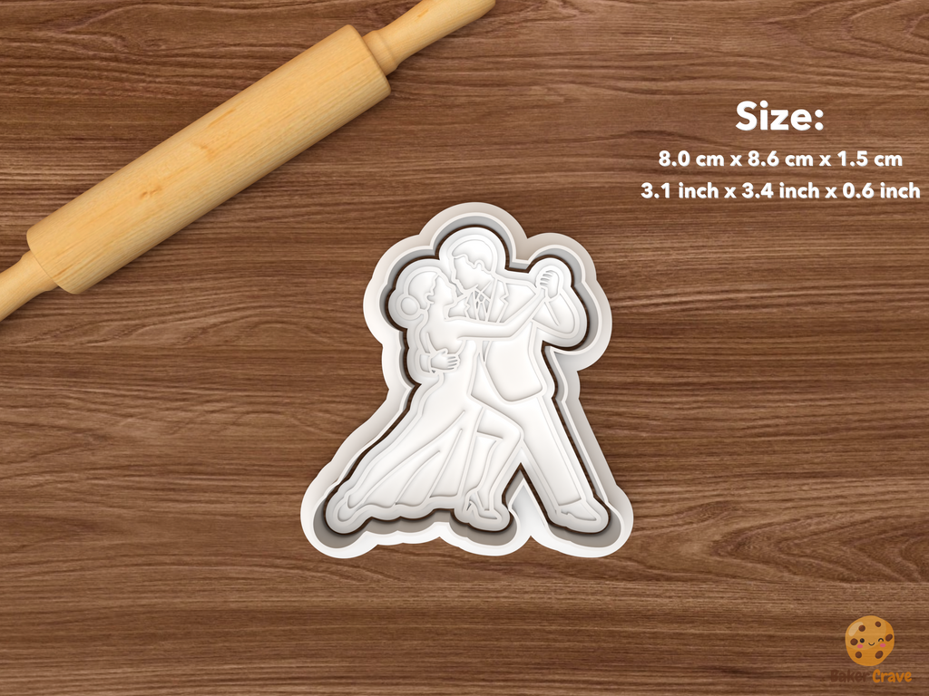 Tango Dance Cookie Cutter Set STL File - single tango dancing couple