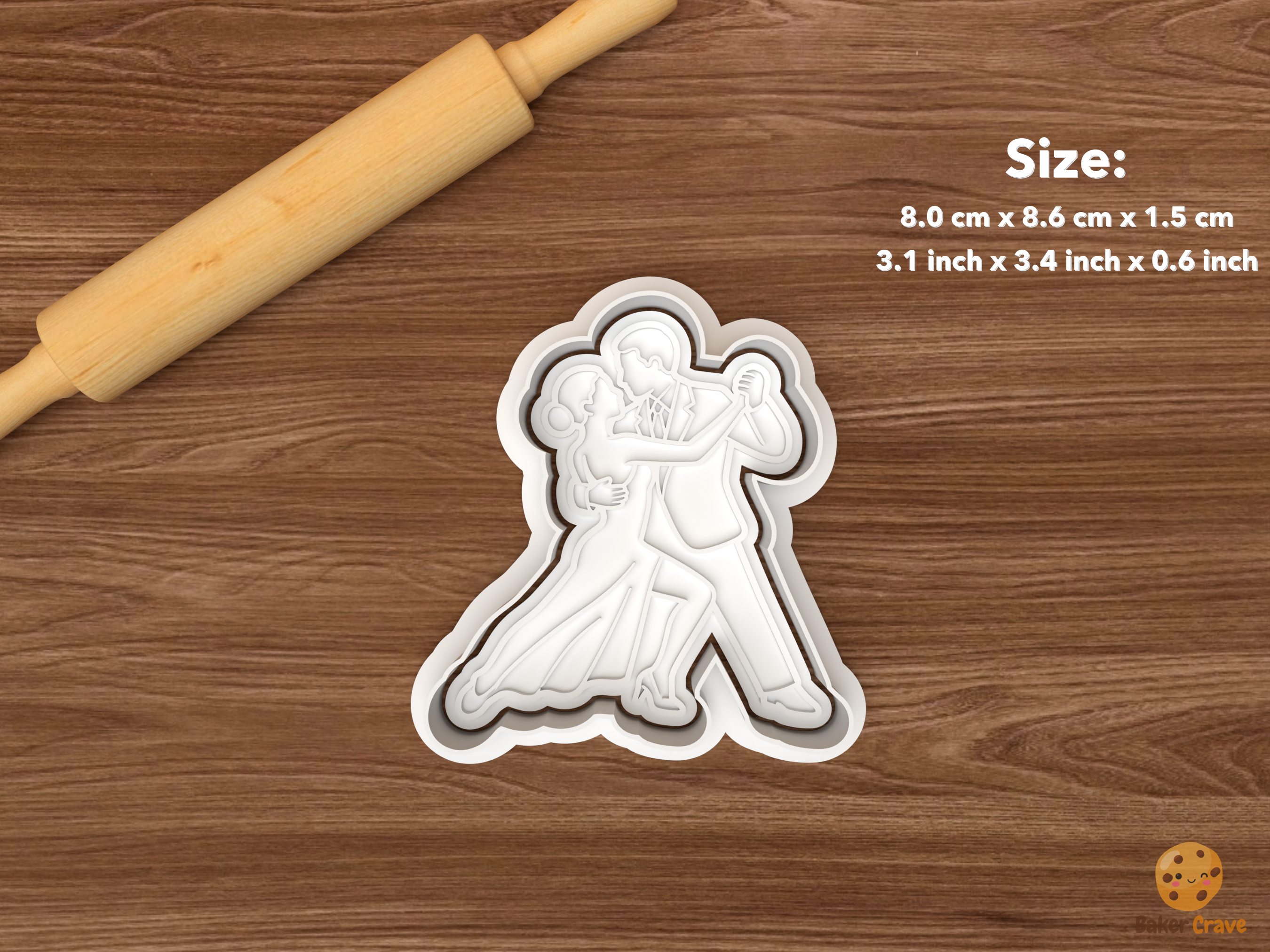 Tango Dance Cookie Cutter Set STL File - single tango dancing couple