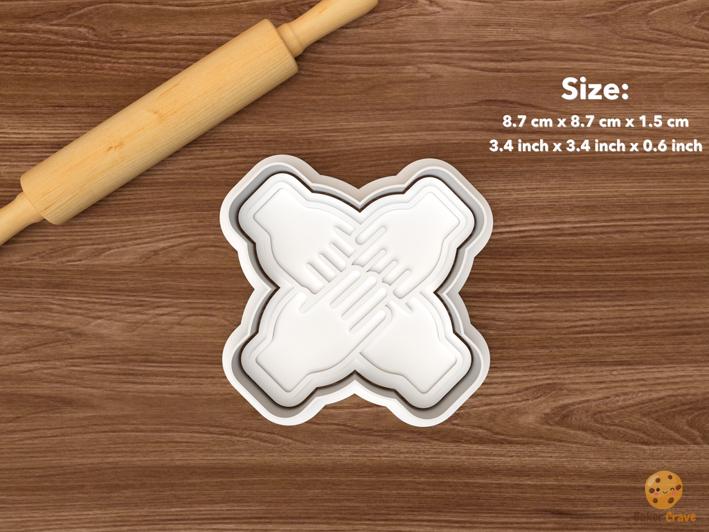 Youth Camp Leadership Cookie Cutter Set STL File - single teamwork hands