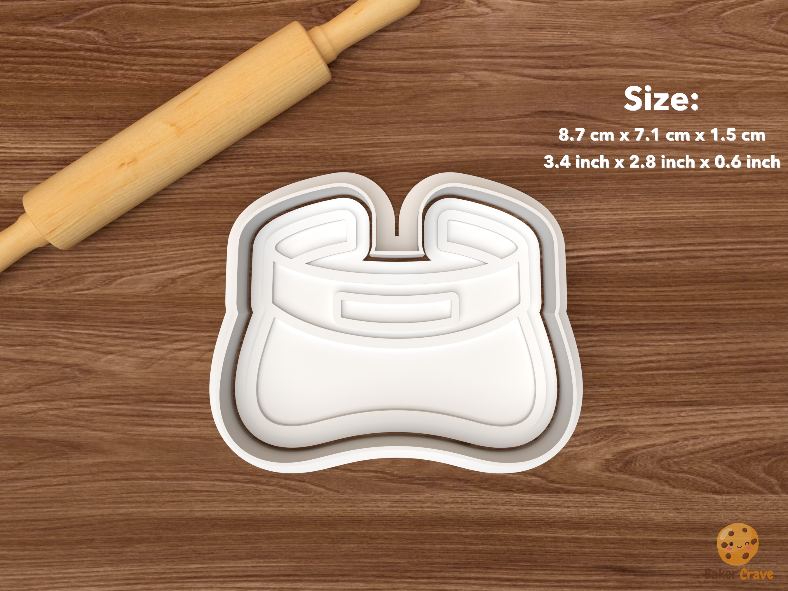 Tennis Club Cookie Cutter Set STL File - single tennis visor