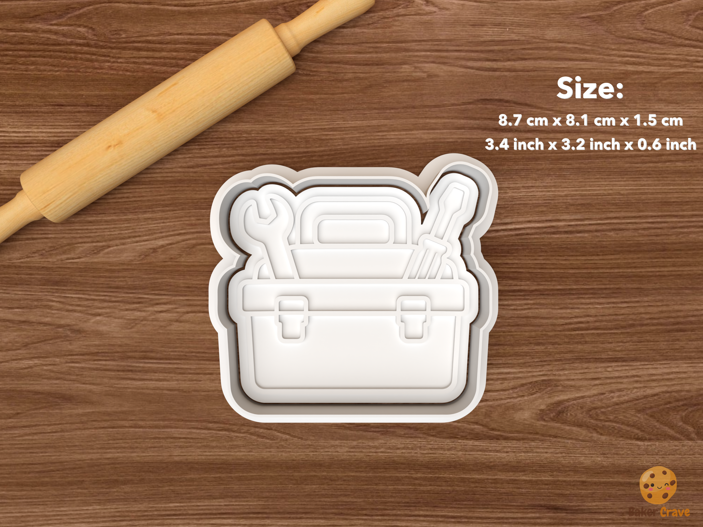 Youth Skills Workshop Cookie Cutter Set STL File - single toolbox with tools