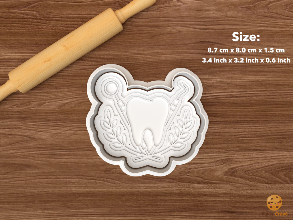 DDS Dental Graduation Cookie Cutter Set STL File - single tooth tools crest
