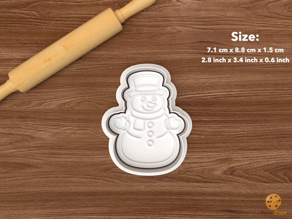 Christmas Snowman Family Cookie Cutter Set STL File - single top hat snowman