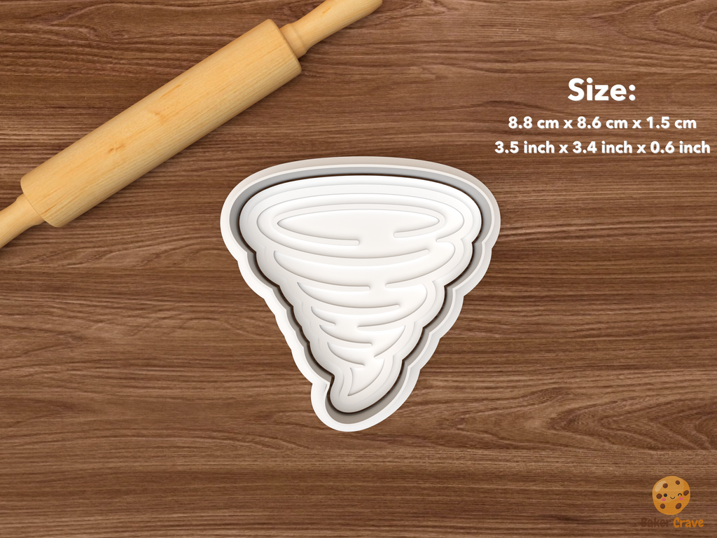 Weather Cookie Cutter Set STL File - single tornado