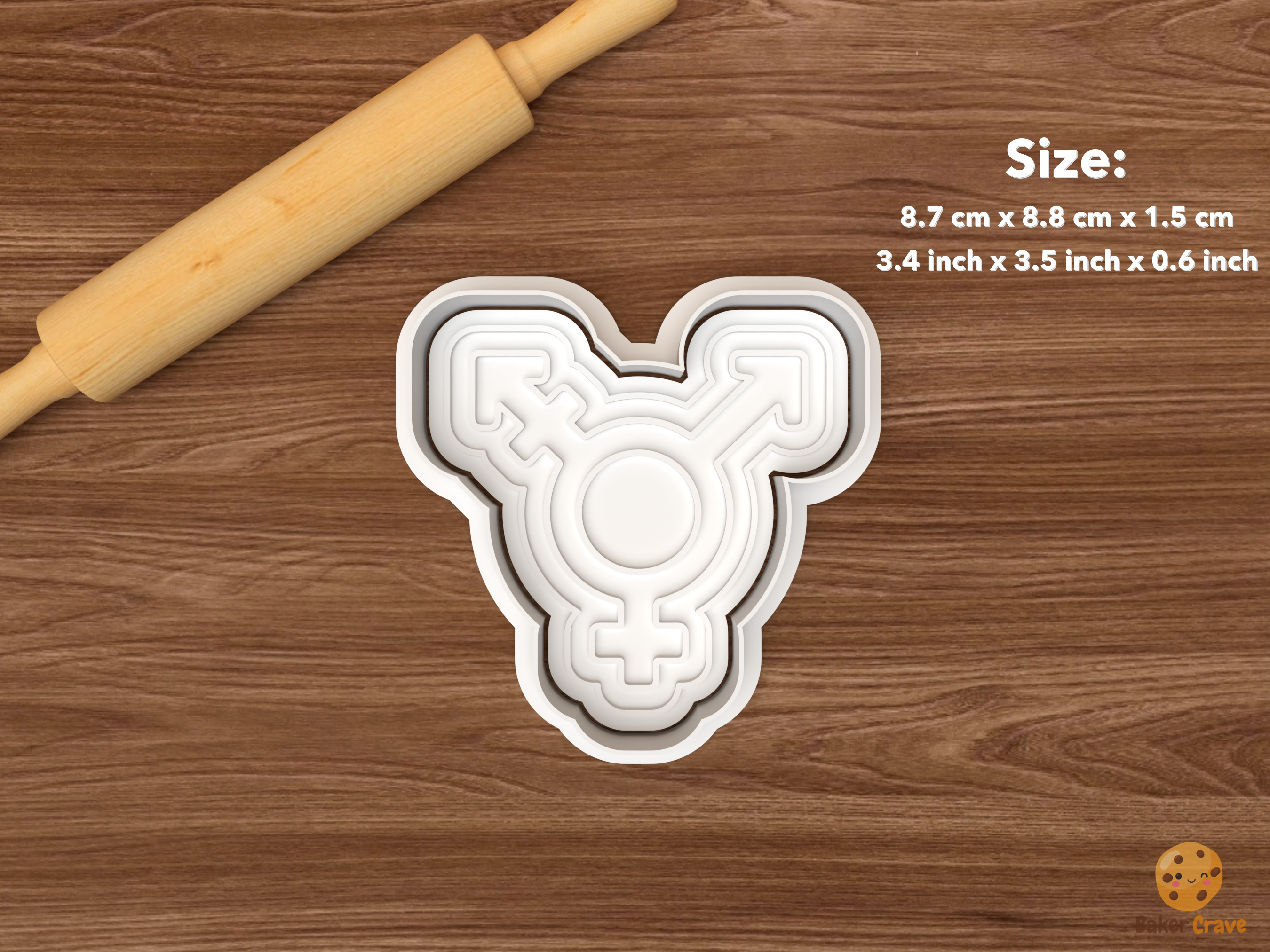 Pride Cookie Cutter Set STL File - single trans symbol