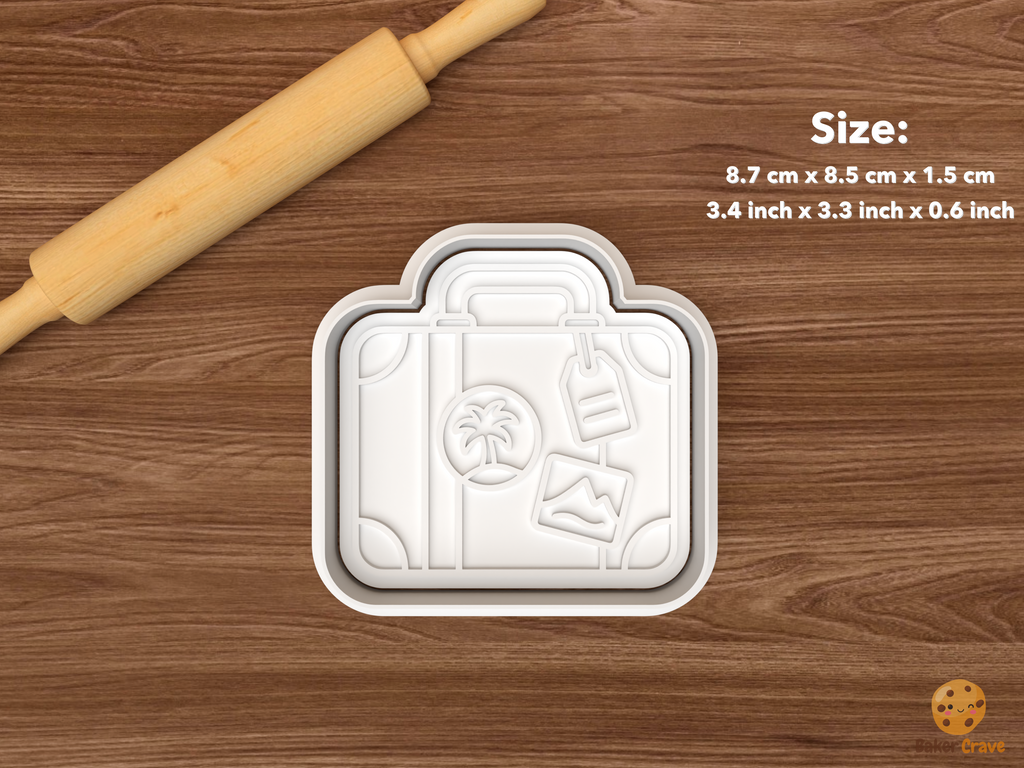 Retirement Party Cookie Cutter Set STL File - single travel suitcase
