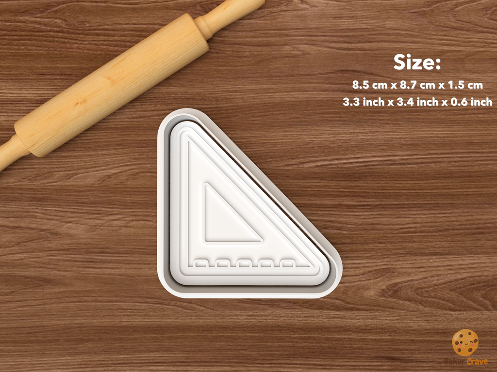 Architect Cookie Cutter Set STL File - single triangle ruler