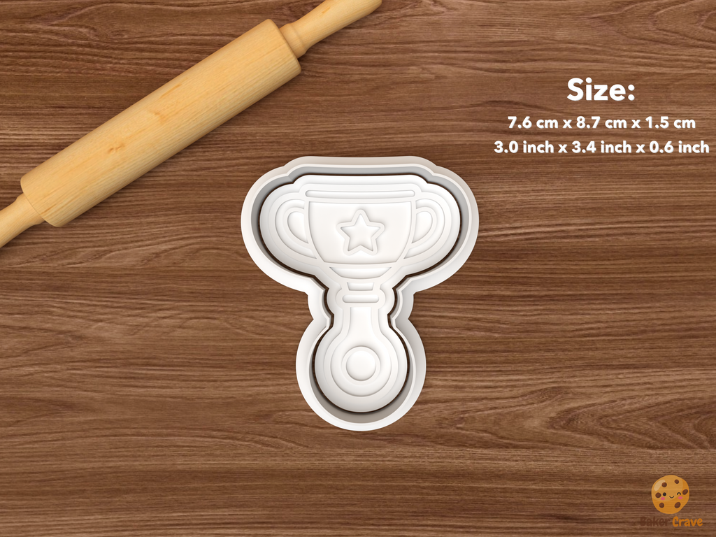 Soccer MVP Cookie Cutter Set STL File - single trophy rattle