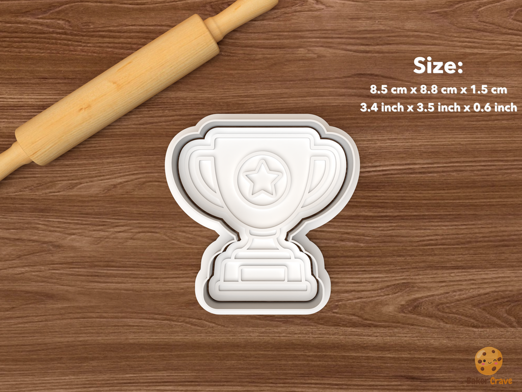 Sports Dad Cookie Cutter Set STL File - single trophy
