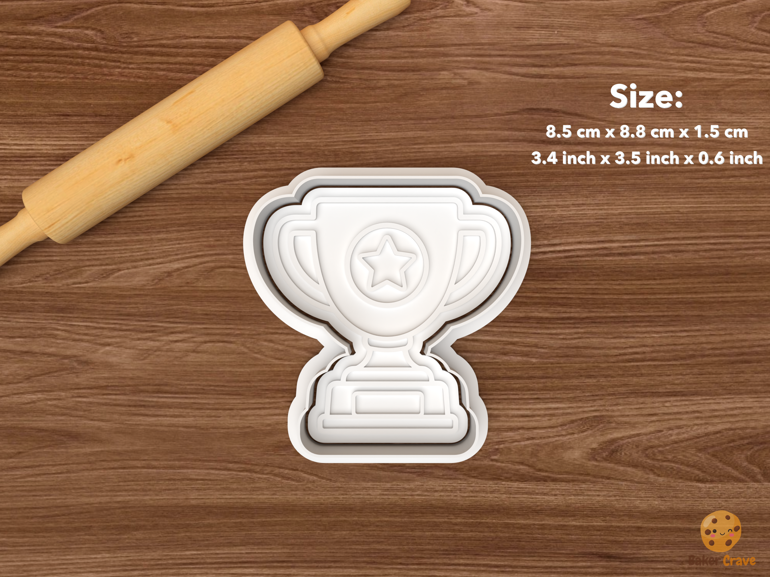 Sports Dad Cookie Cutter Set STL File - single trophy