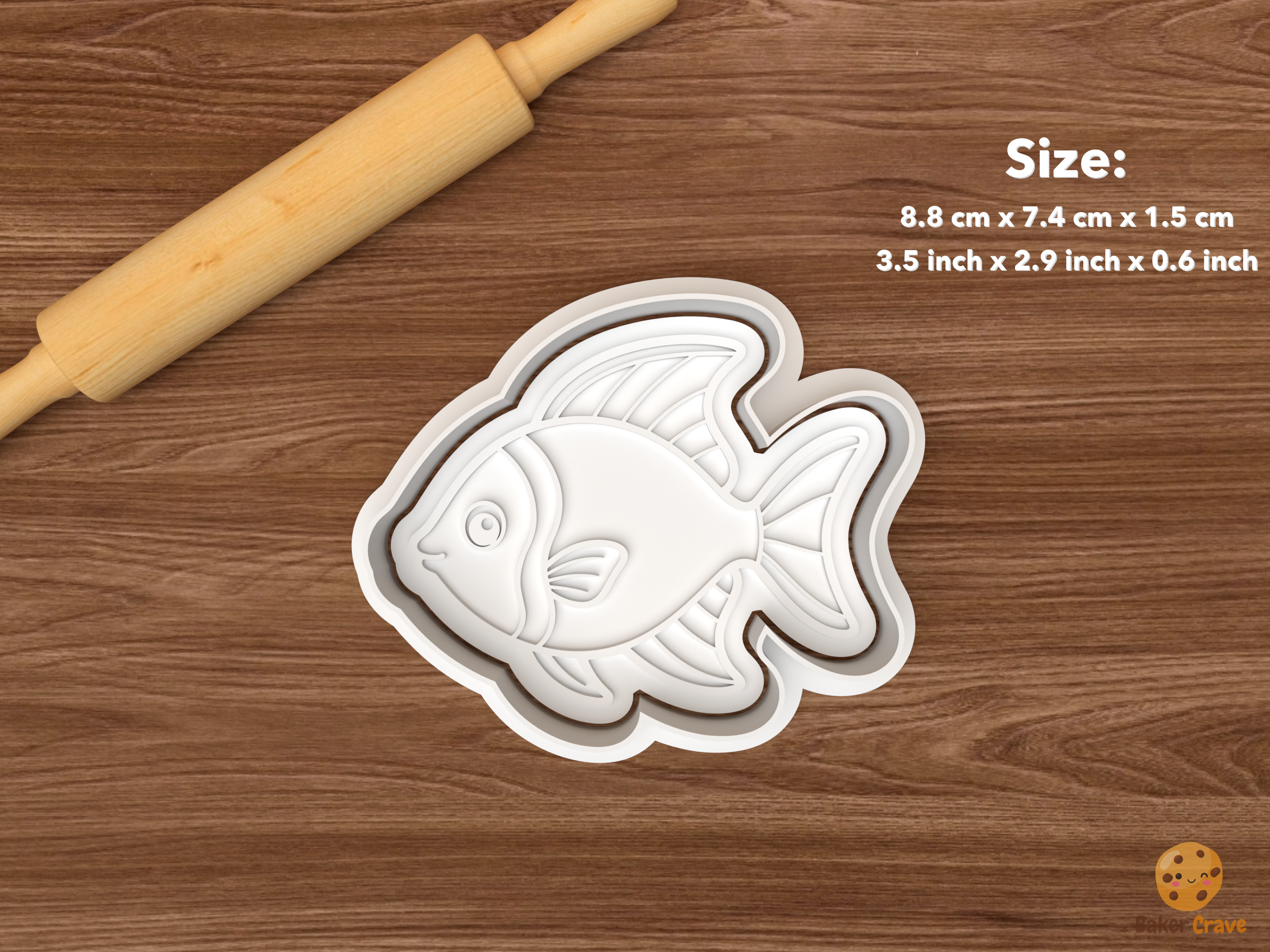 Ornamental Fish Cookie Cutter Set STL File - single tropical fish