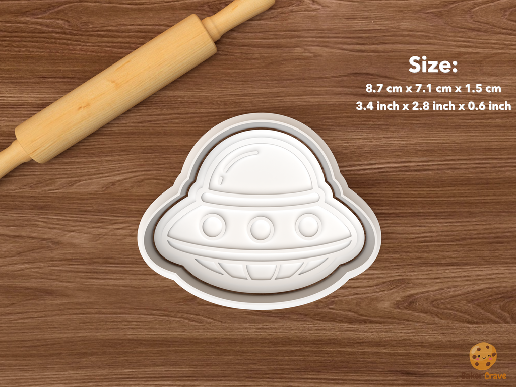 Alien UFO Cookie Cutter Set STL File - single ufo