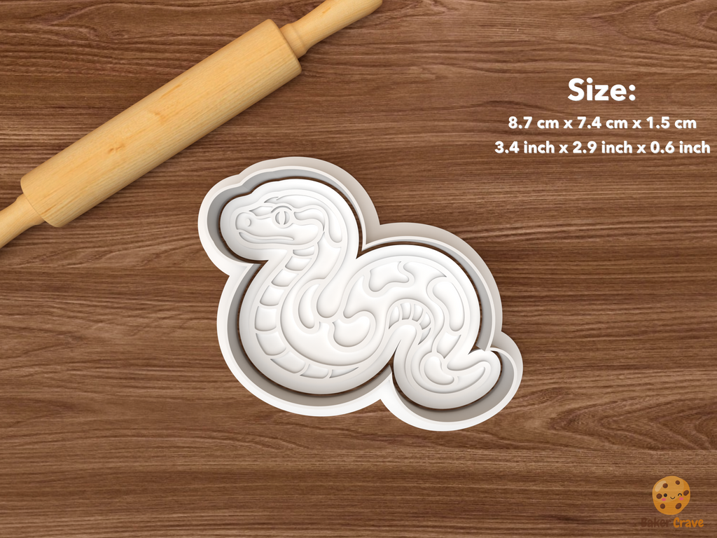 Snake Cookie Cutter Set STL File - single upright curled snake