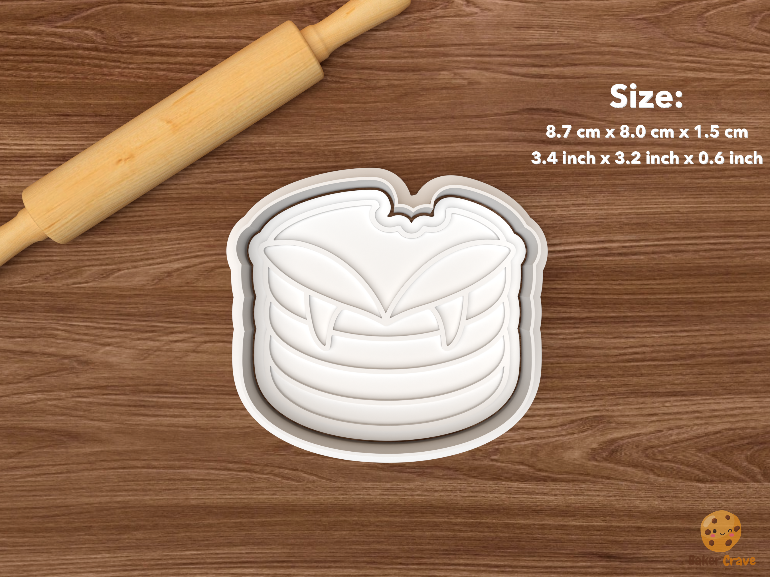 Halloween Pancake Cookie Cutter Set STL File - single vampire bat pancake