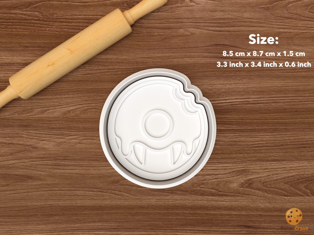Halloween Donut Cookie Cutter Set STL File - single vampire bite donut