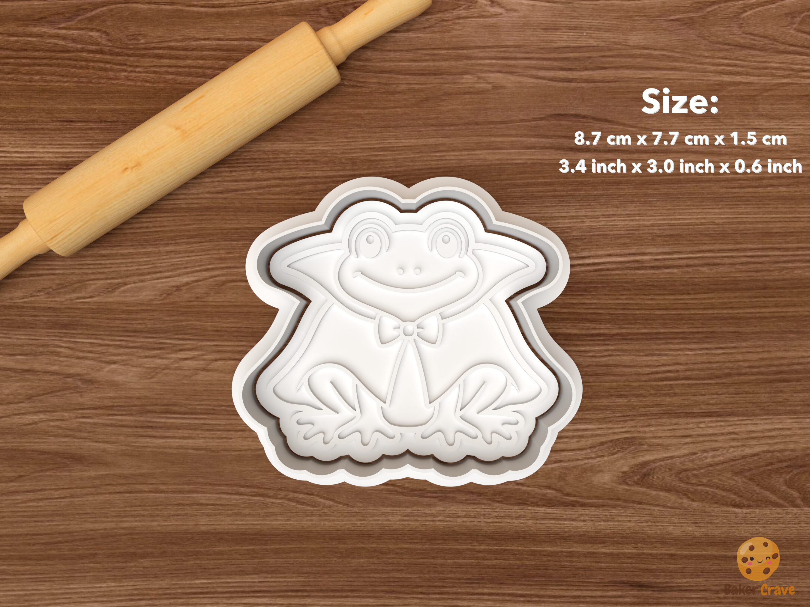Halloween Frog Cookie Cutter Set STL File - single vampire frog