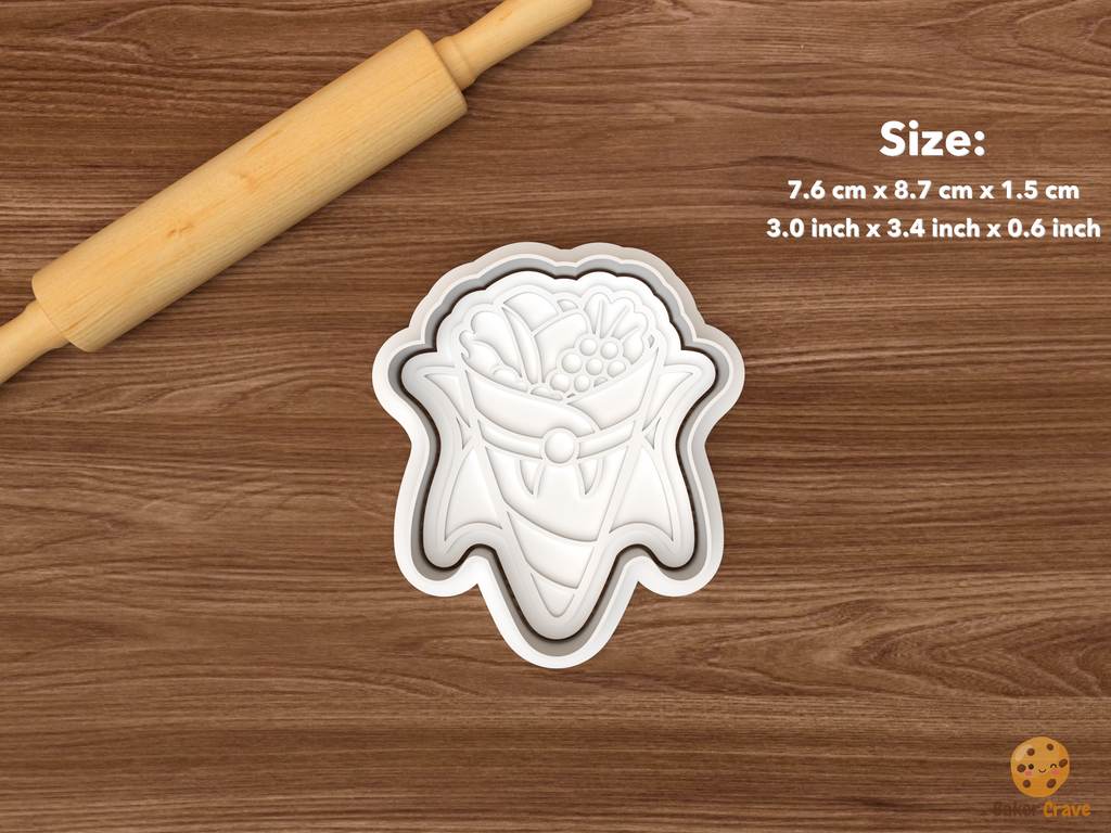Halloween Sushi Cookie Cutter Set STL File - single vampire hand roll