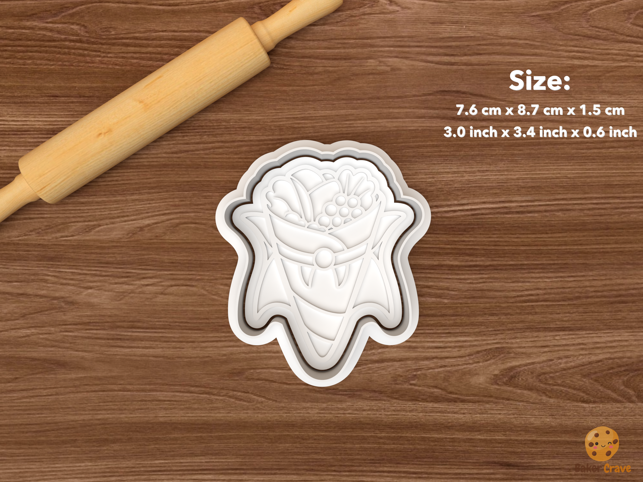 Halloween Sushi Cookie Cutter Set STL File - single vampire hand roll