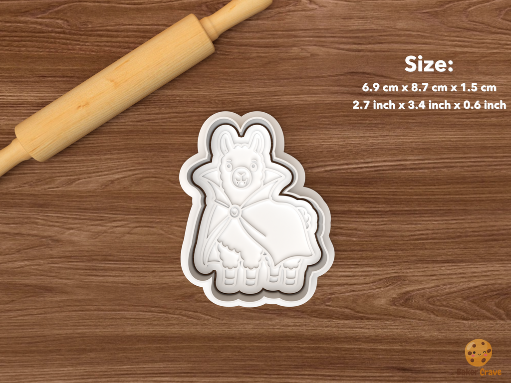 Halloween Llama Cookie Cutter Set STL File - single vampire llama