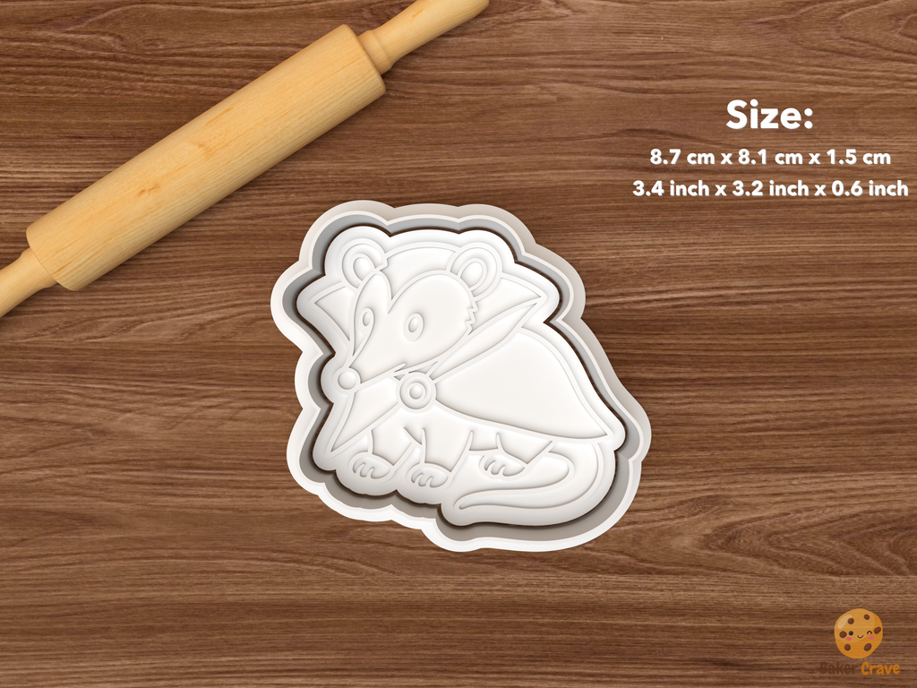 Halloween Opossum Cookie Cutter Set STL File - single vampire opossum