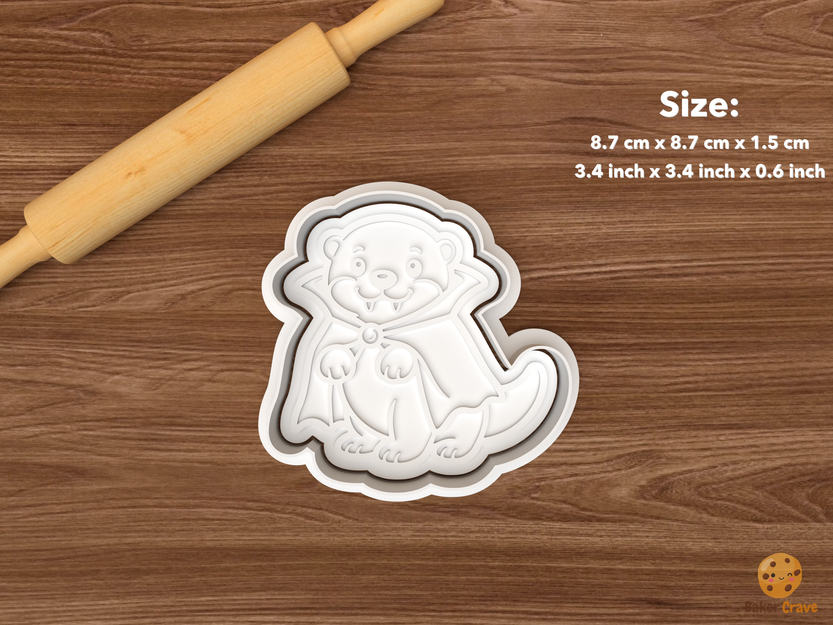 Halloween Otter Cookie Cutter Set STL File - single vampire otter
