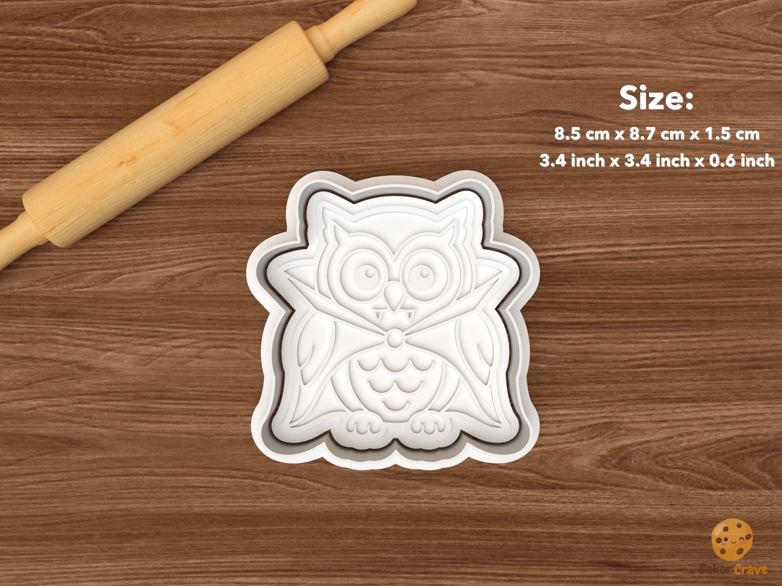 Halloween Owl Cookie Cutter Set STL File - single vampire owl