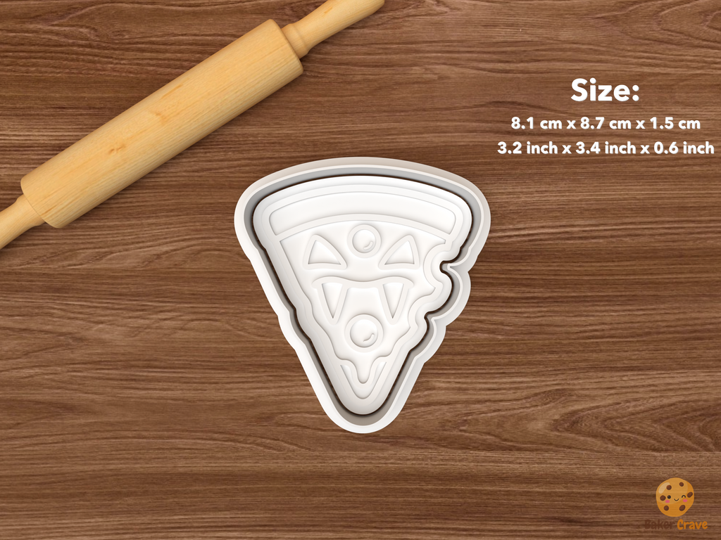 Halloween Pizza Cookie Cutter Set STL File - single vampire pizza slice