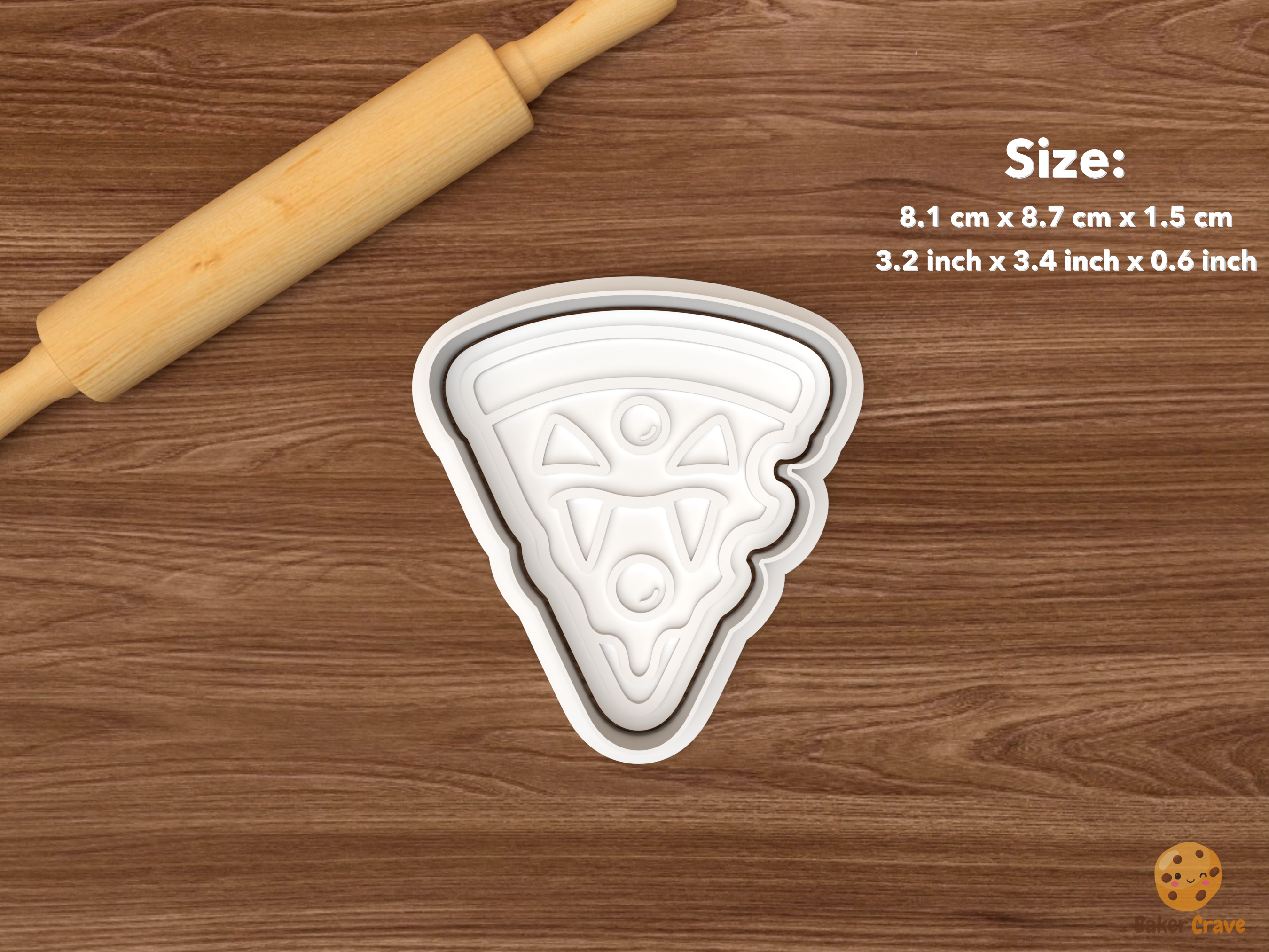 Halloween Pizza Cookie Cutter Set STL File - single vampire pizza slice