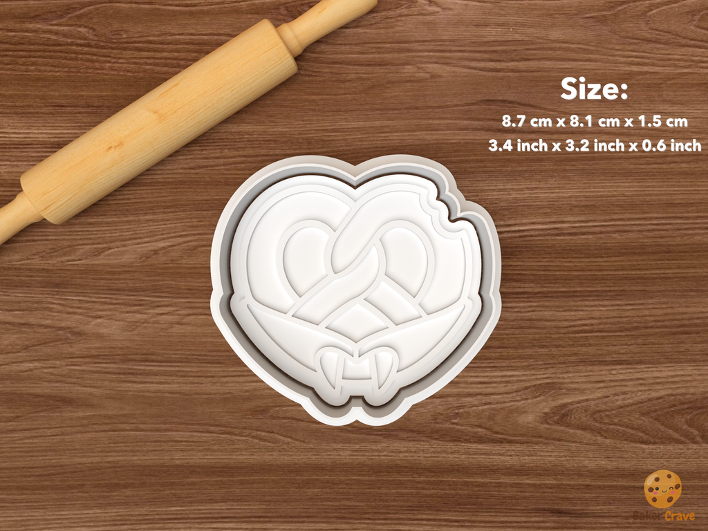 Halloween Pretzel Cookie Cutter Set STL File - single vampire pretzel