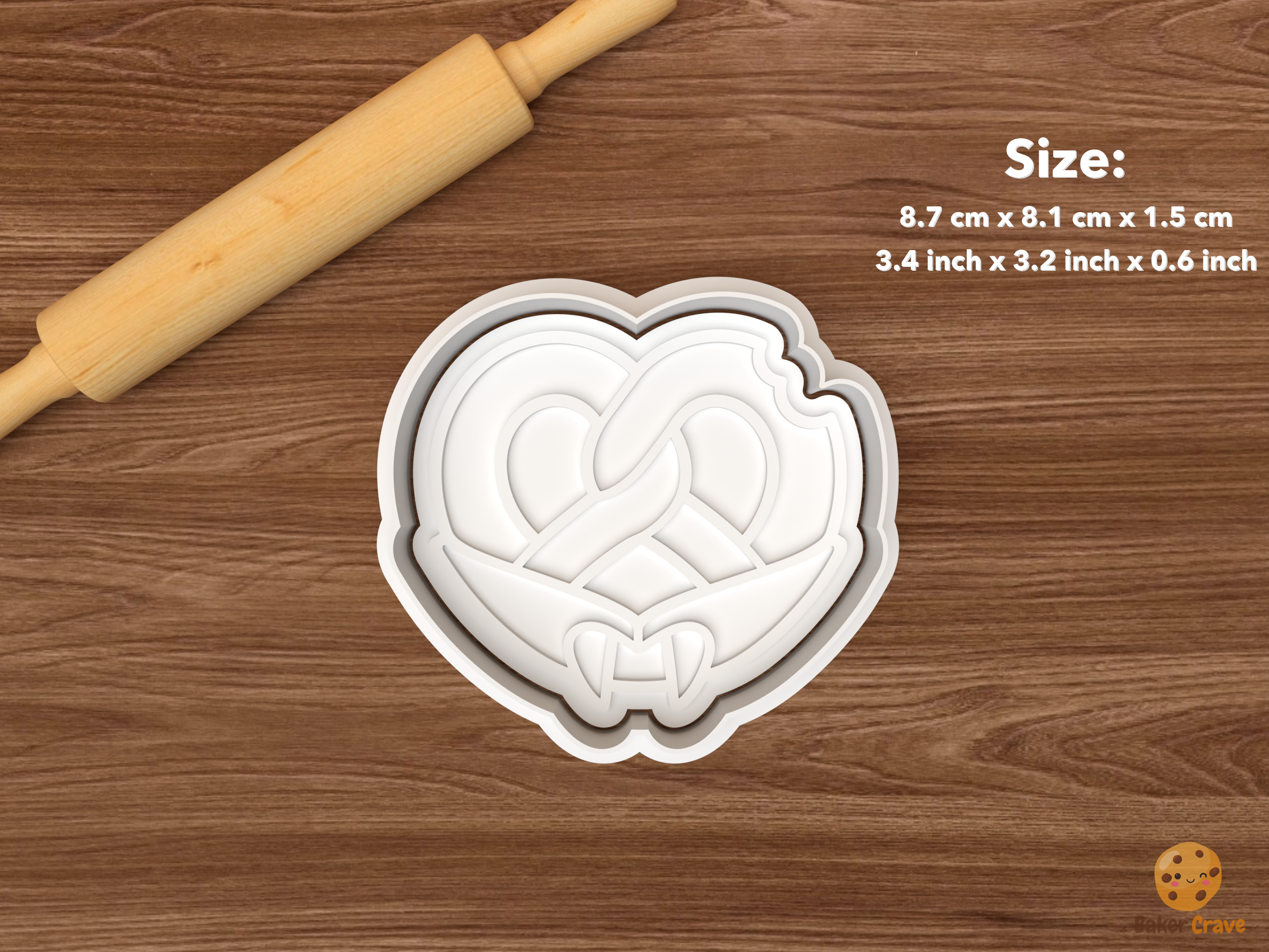 Halloween Pretzel Cookie Cutter Set STL File - single vampire pretzel