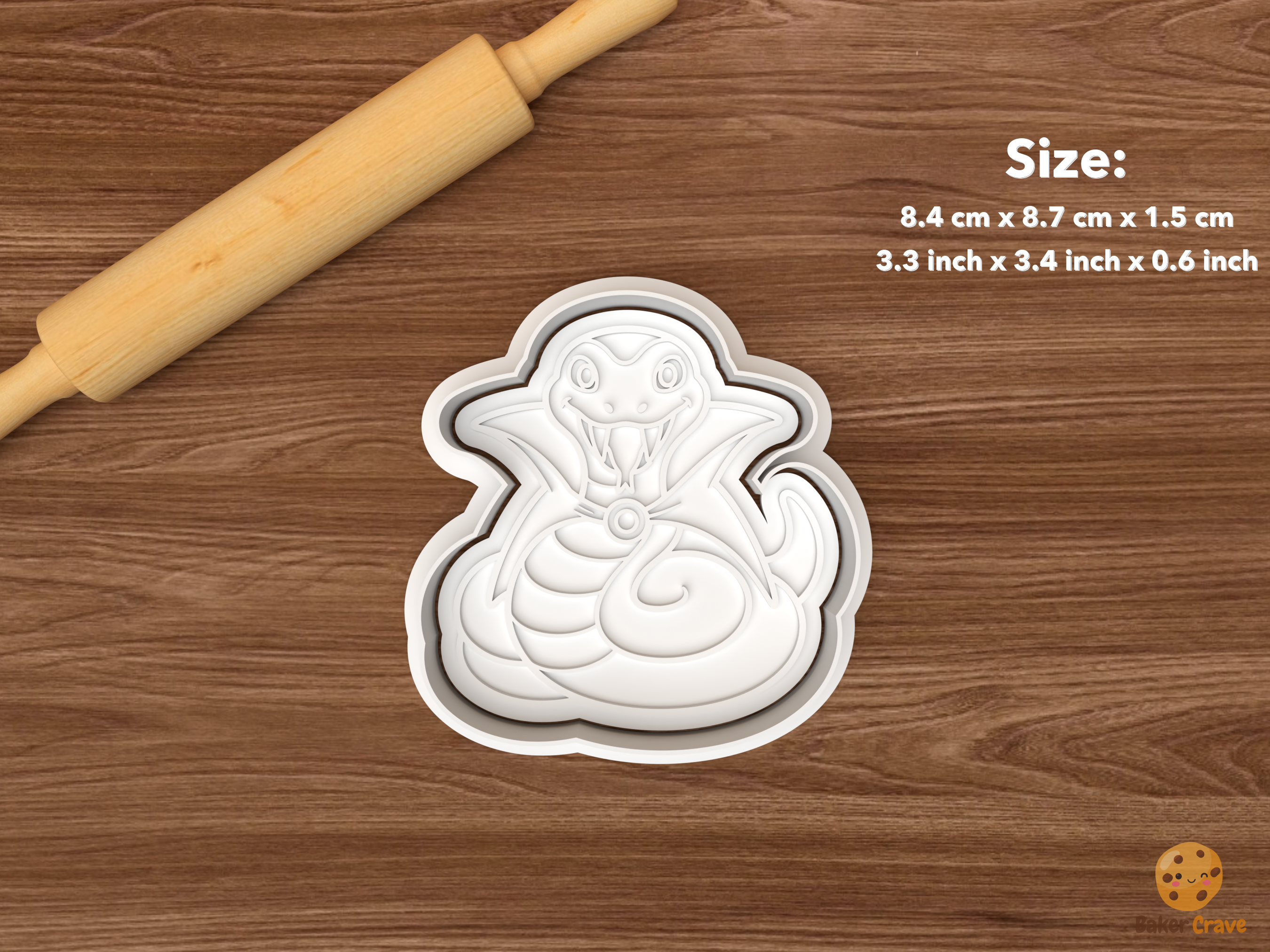 Halloween Snake Cookie Cutter Set STL File - single vampire snake