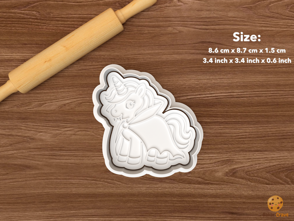 Halloween Unicorn Cookie Cutter Set STL File - single vampire unicorn
