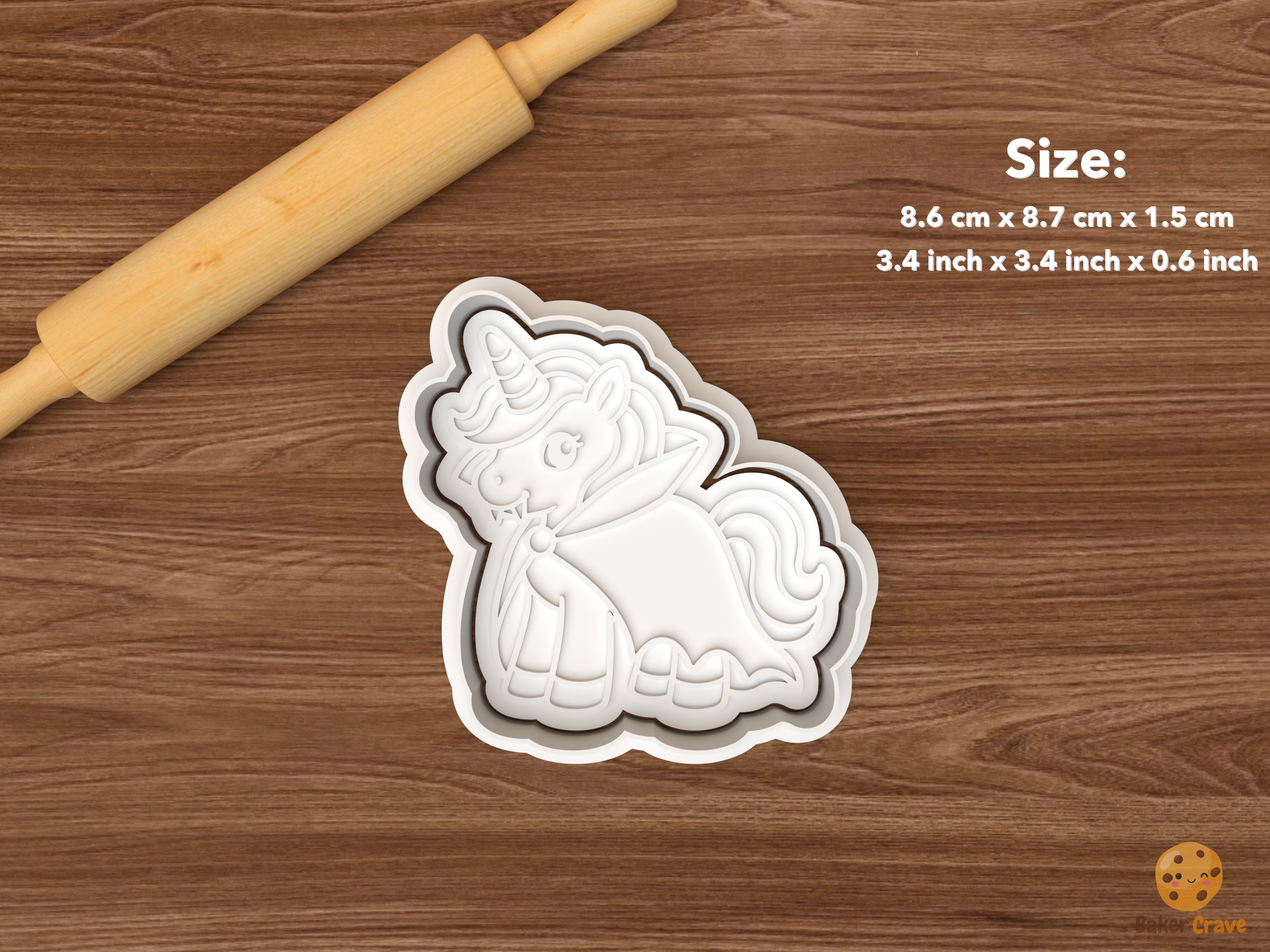 Halloween Unicorn Cookie Cutter Set STL File - single vampire unicorn