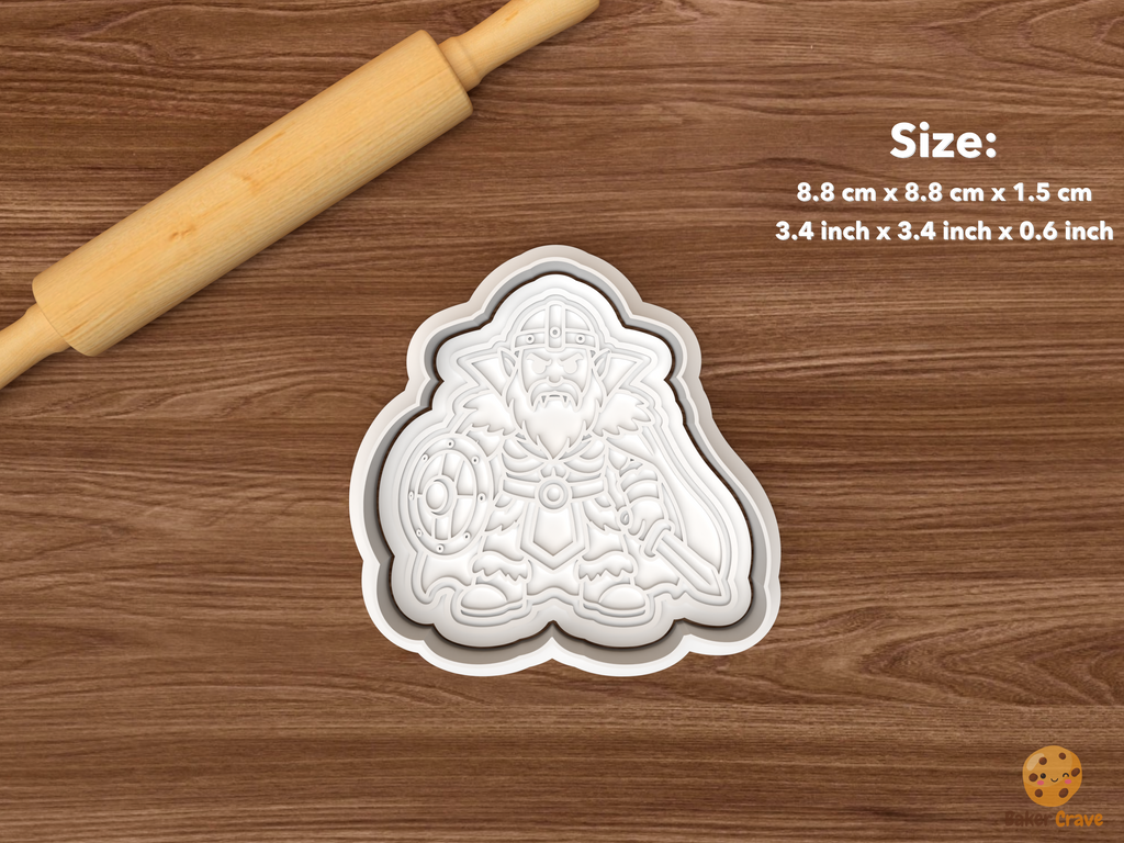 Halloween Undead Viking Cookie Cutter Set STL File - single vampire viking warrior
