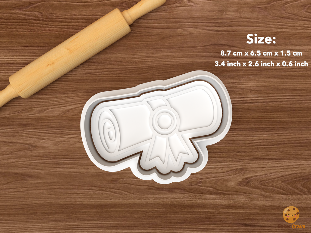 Veterinary Graduation Cookie Cutter Set STL File - single vet diploma ribbon