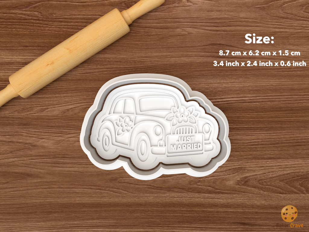 Just Married Getaway Cars Cookie Cutter Set STL File