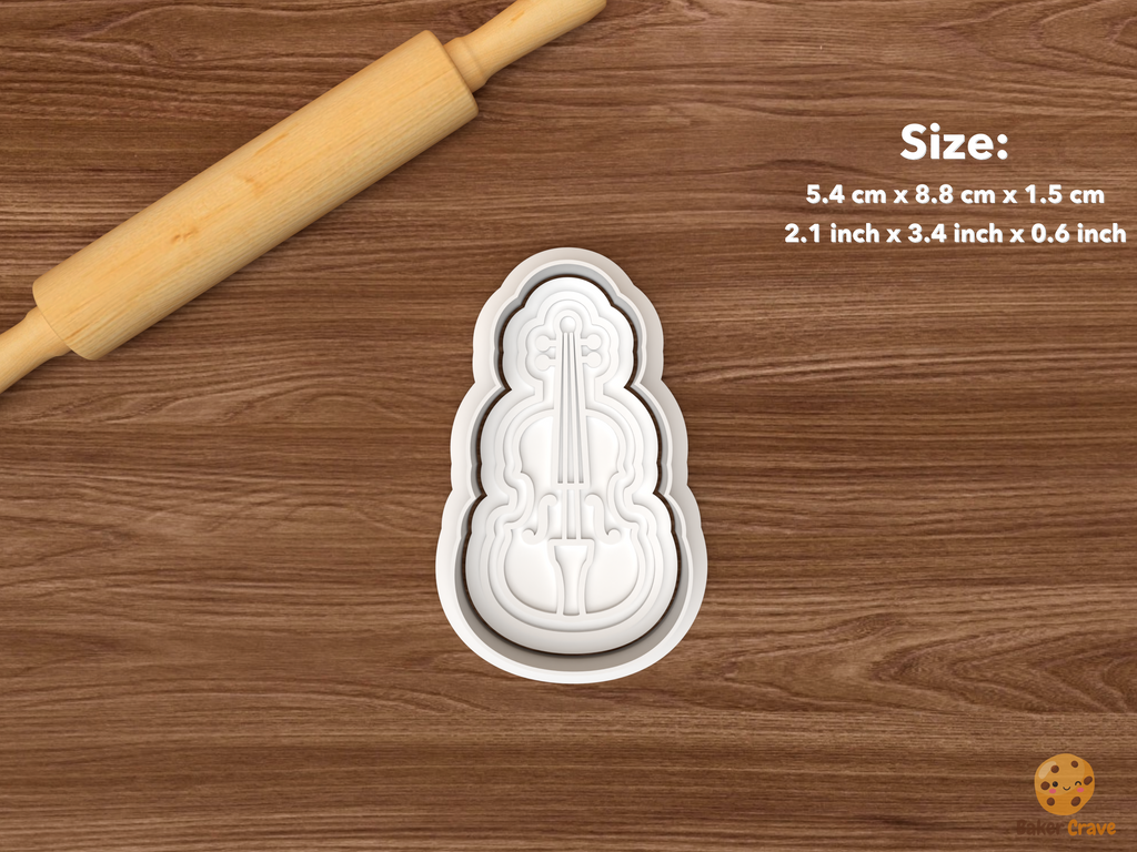 Violin Music Cookie Cutter Set STL File - single violin