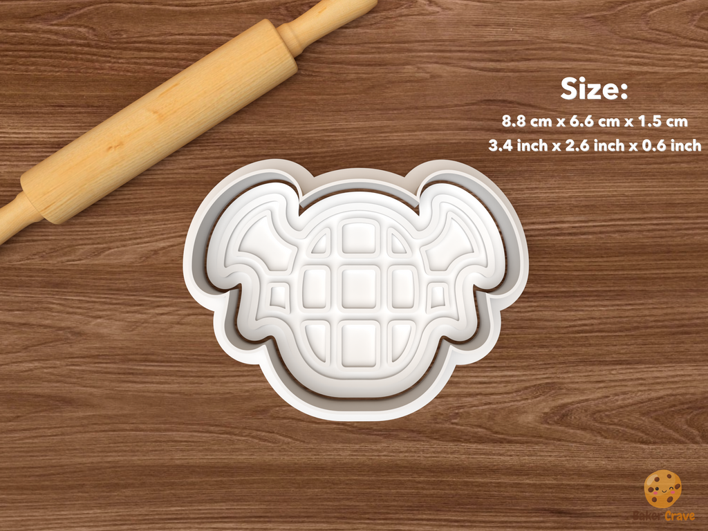 Halloween Waffle Cookie Cutter Set STL File - single waffle bat