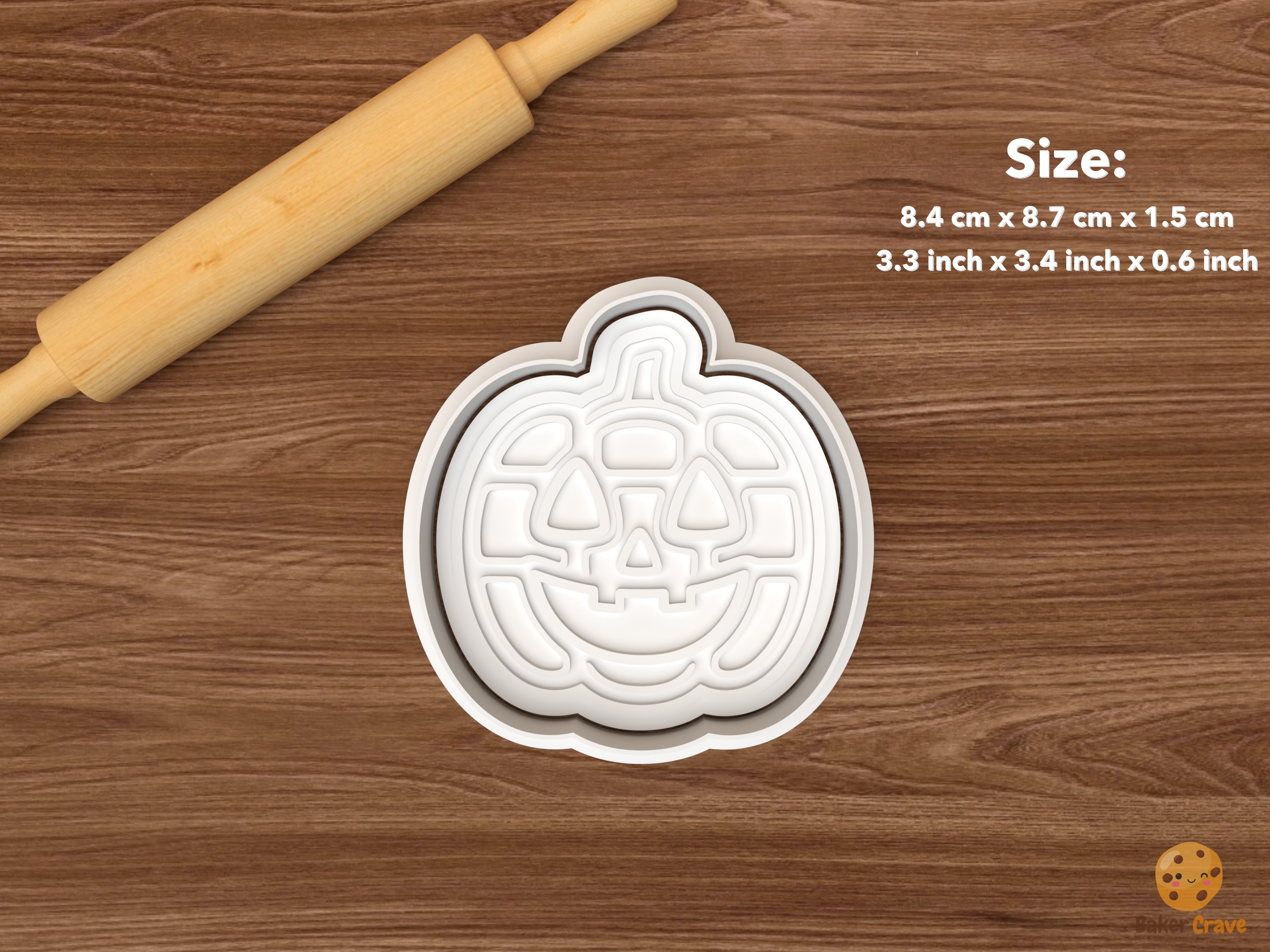 Halloween Waffle Cookie Cutter Set STL File - single waffle jack o lantern pumpkin