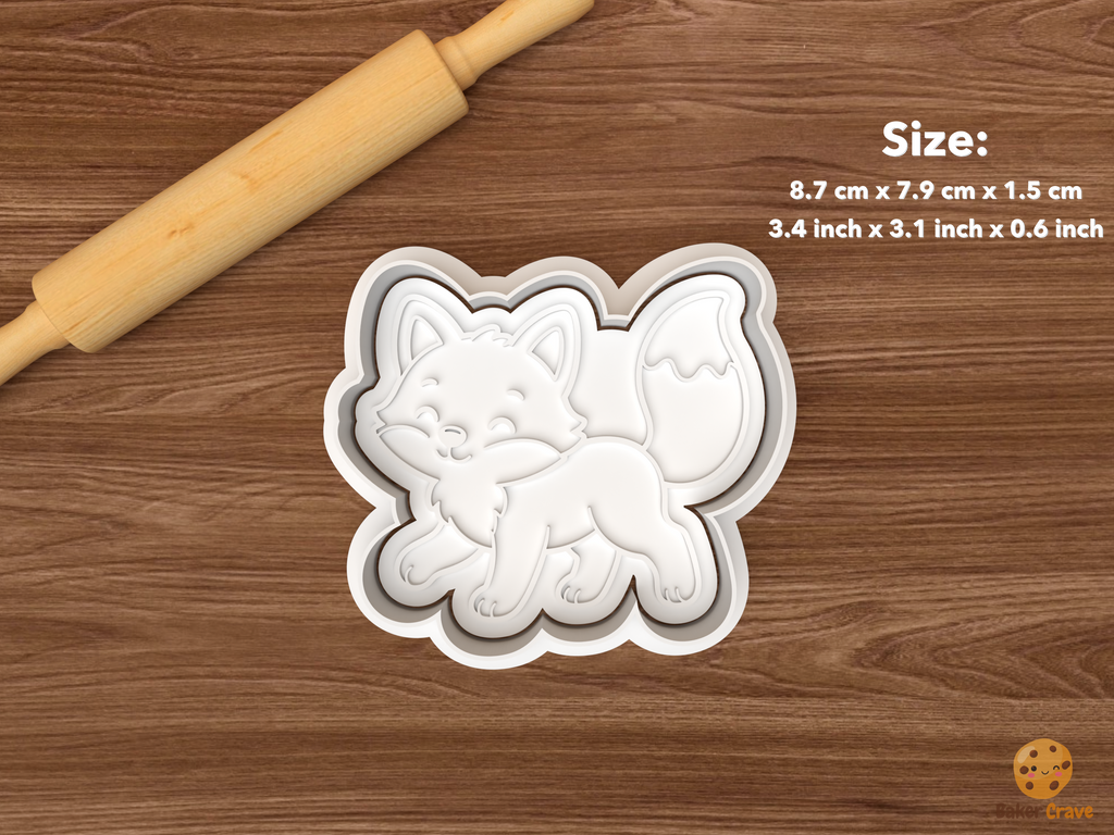 Fox Cookie Cutter Set STL File - single walking fox